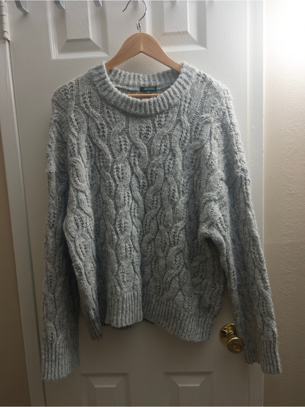 wild fable Heather Gray Cable Crew Neck Sweater